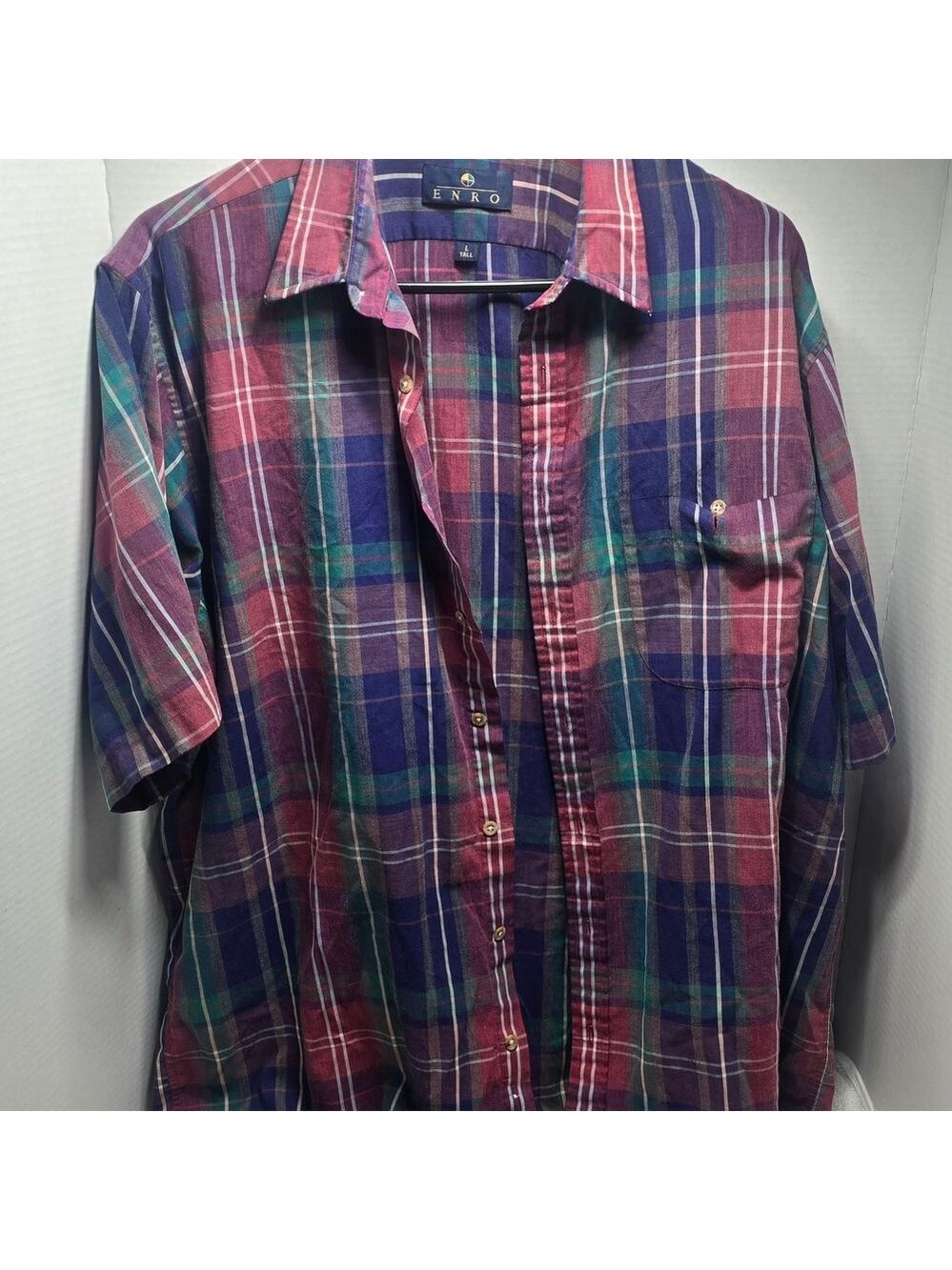 Enro Men's Multicolor Plaid Casual Shirt